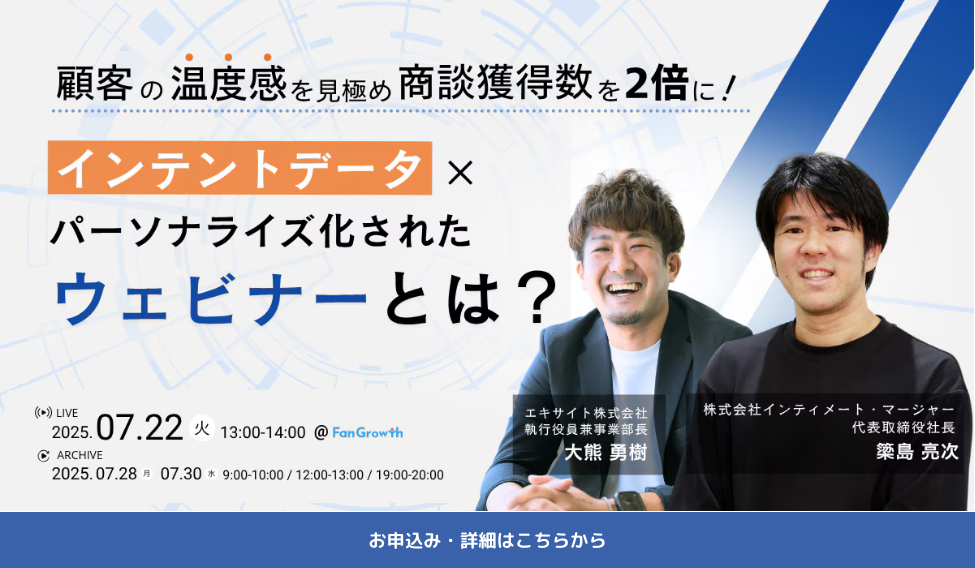 顧客の温度感を見極め商談獲得数を2倍に！インテントデータ×パーソナライズ化されたウェビナーとは？
